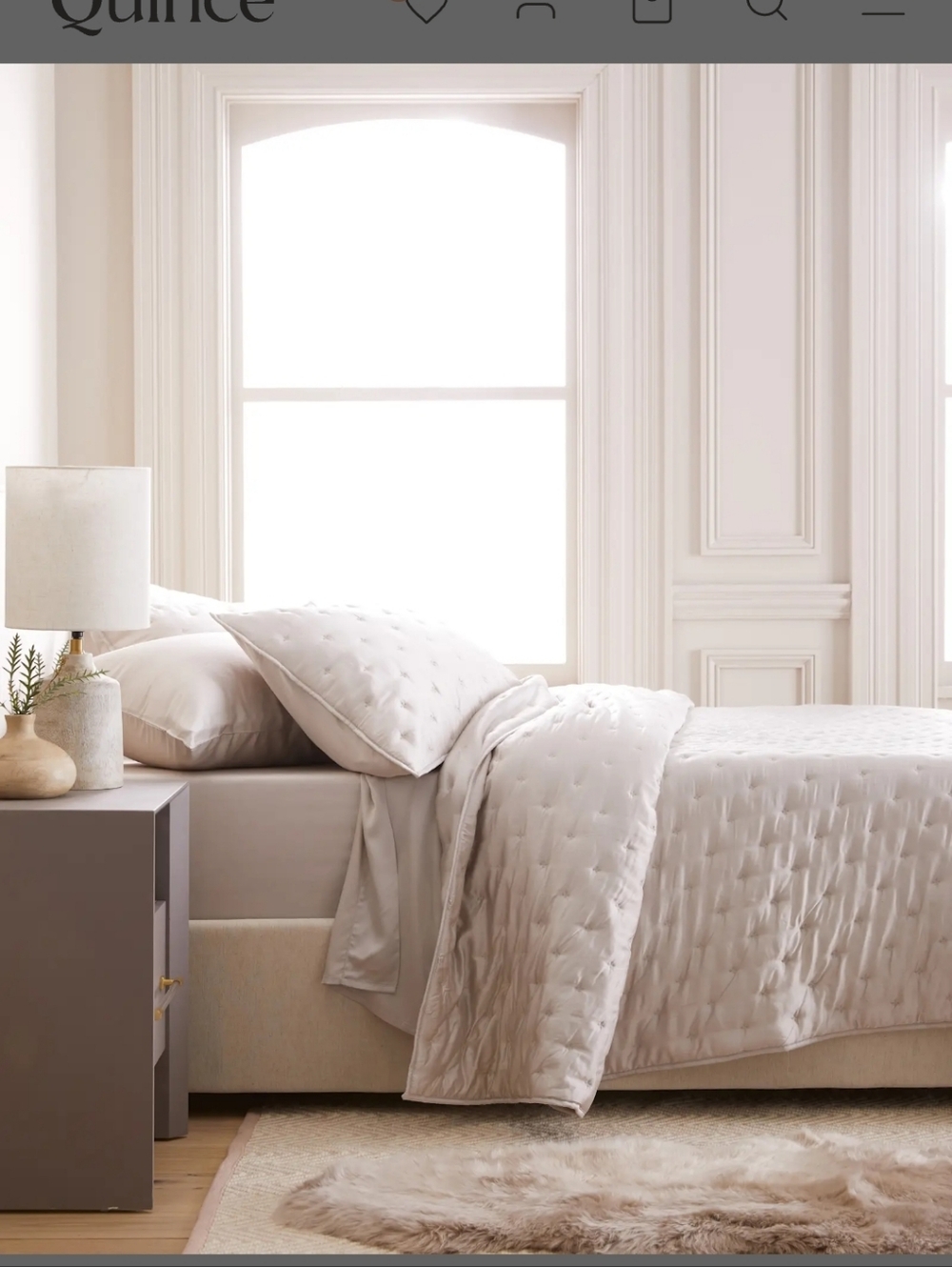 Quince Dream Quilt Bamboo 68 X 86 Twin In Sand NWOT